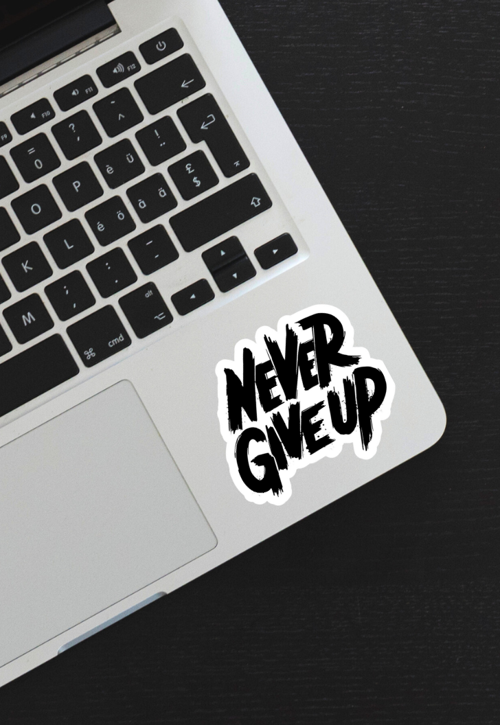 Never Give Up Gym Motivation Sticker