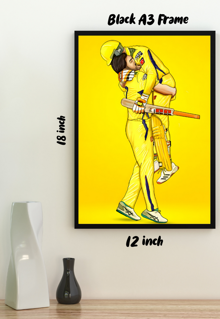 MS Dhoni Hugging Poster