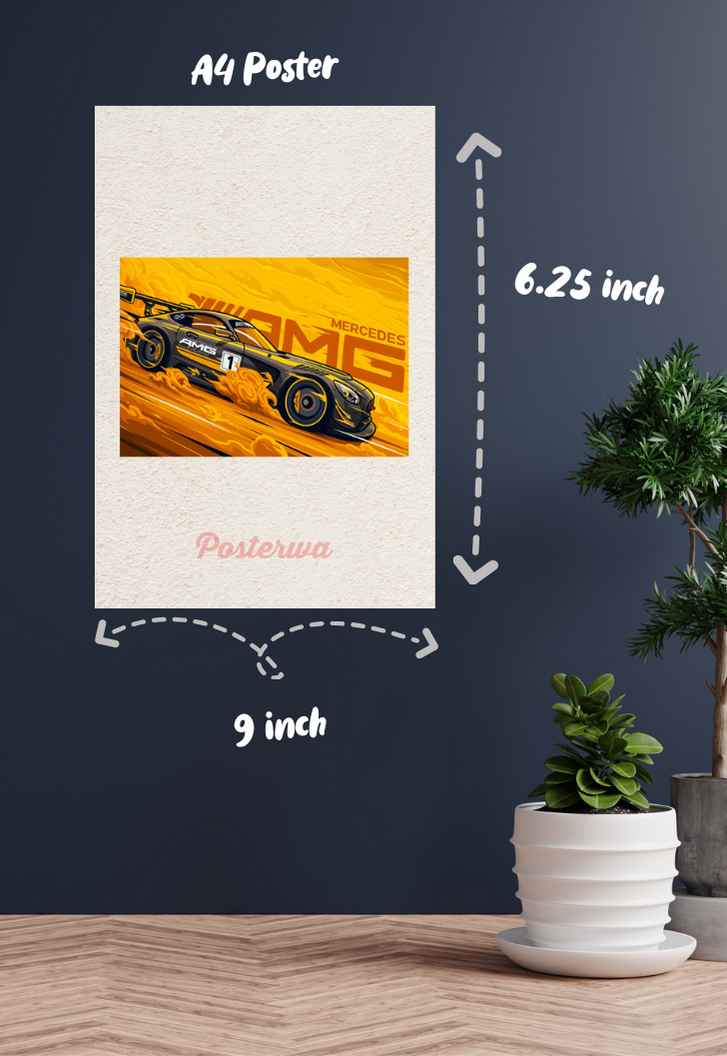 Animated BMW AMG Car Poster