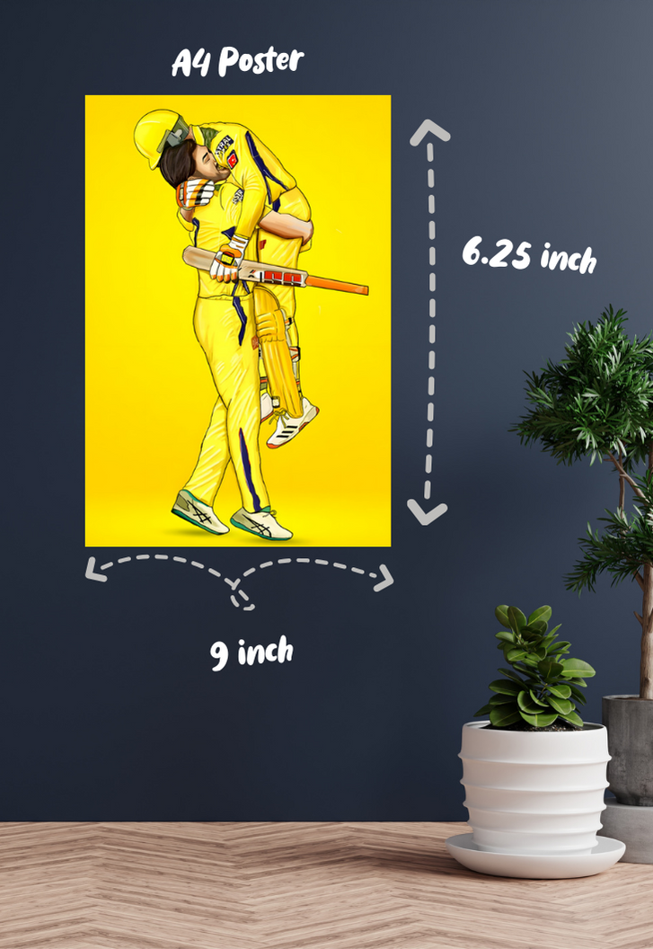 MS Dhoni Hugging Poster