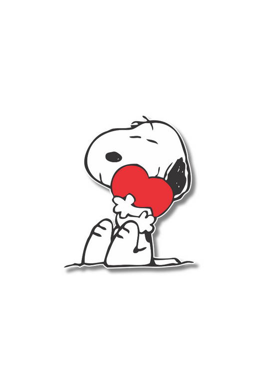 Snoopy Red And Black Heart Sticker