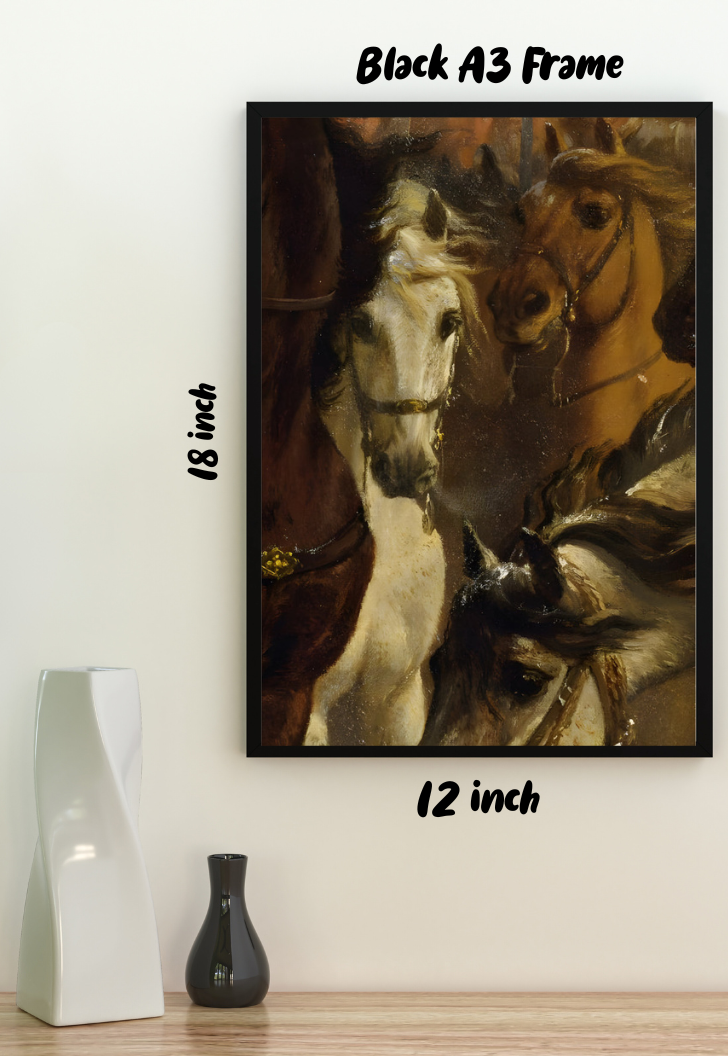 The Three Horses Art Poster