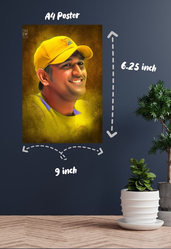 M S Dhoni CSK Poster