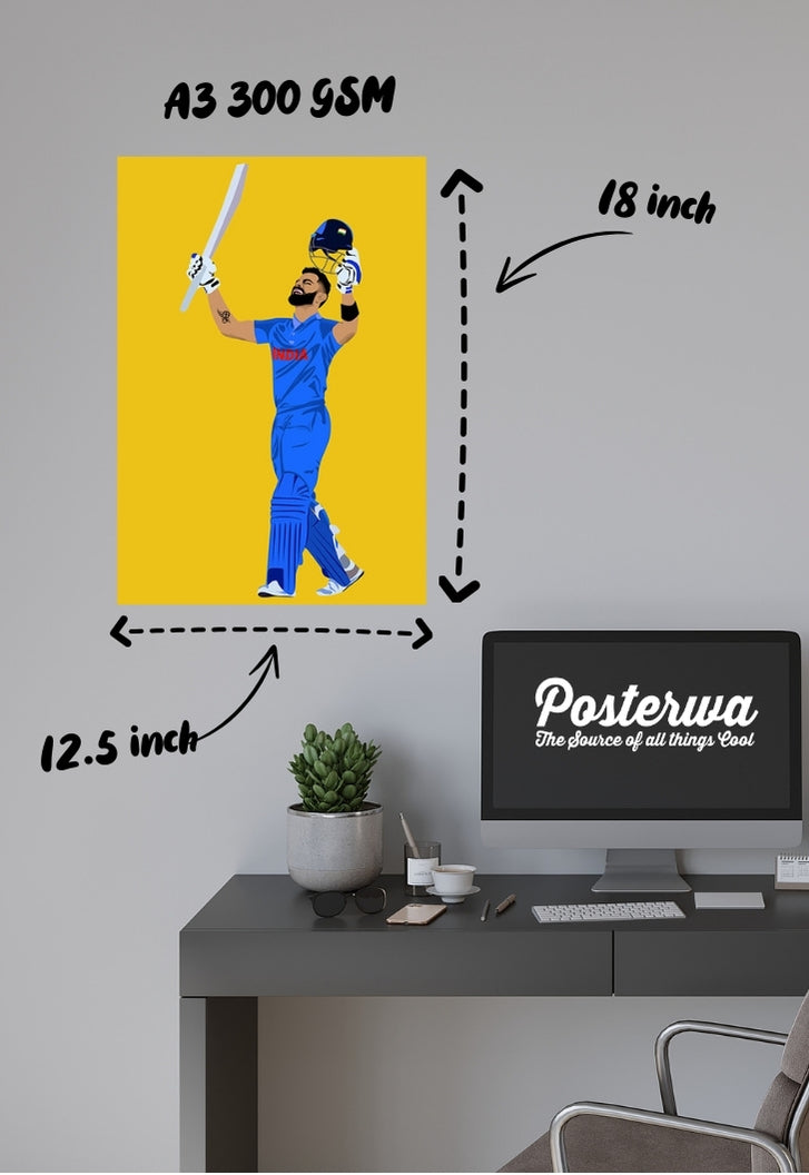 Virat Kohli Century Poster