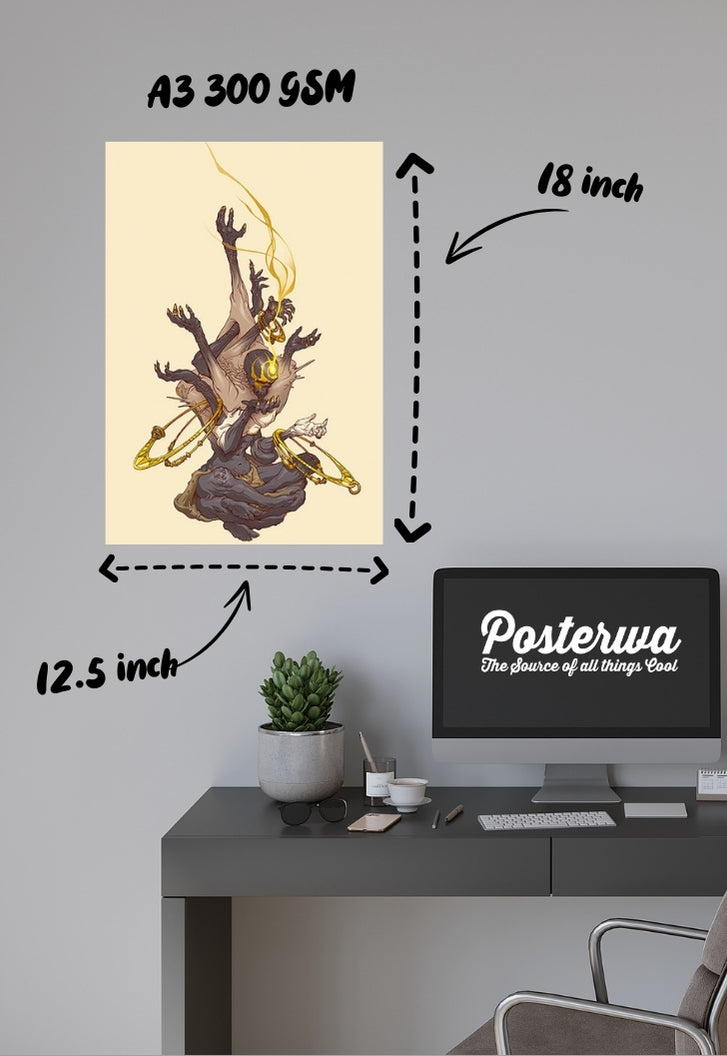 Meditating Skull Abstract Poster