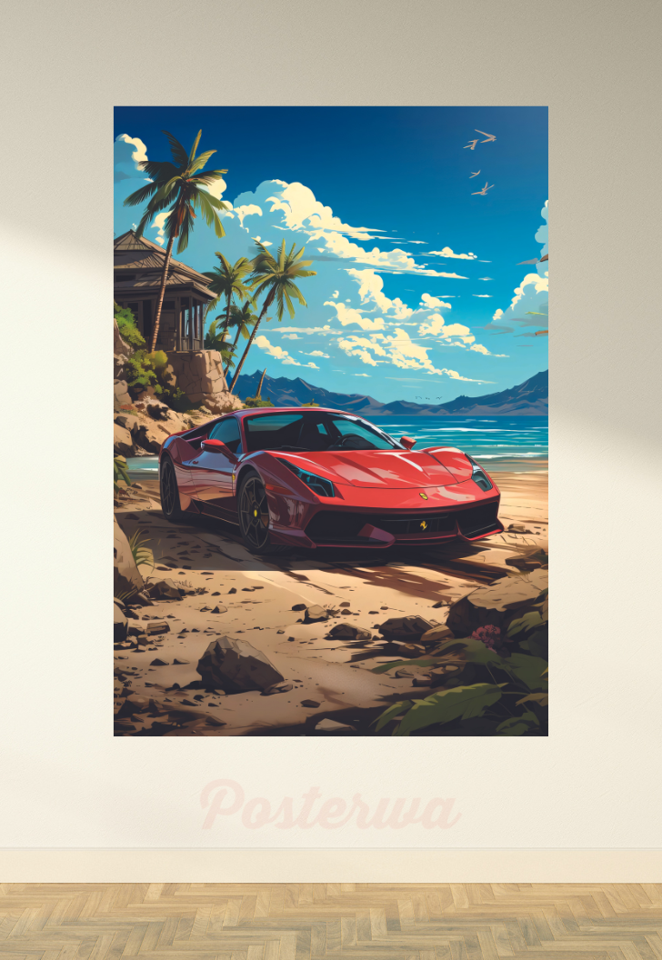 Aesthetic Ferrari Car Poster