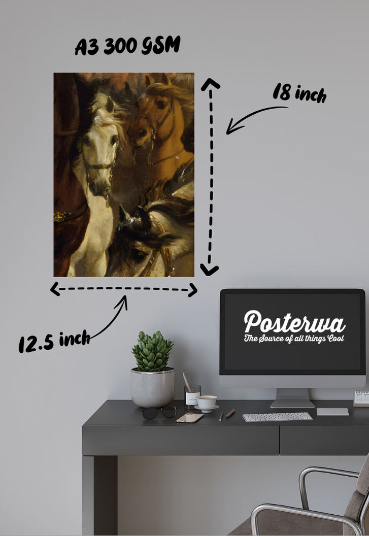 The Three Horses Art Poster