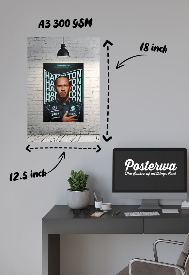 LEWIS HAMILTON Mercedes Petronas Poster