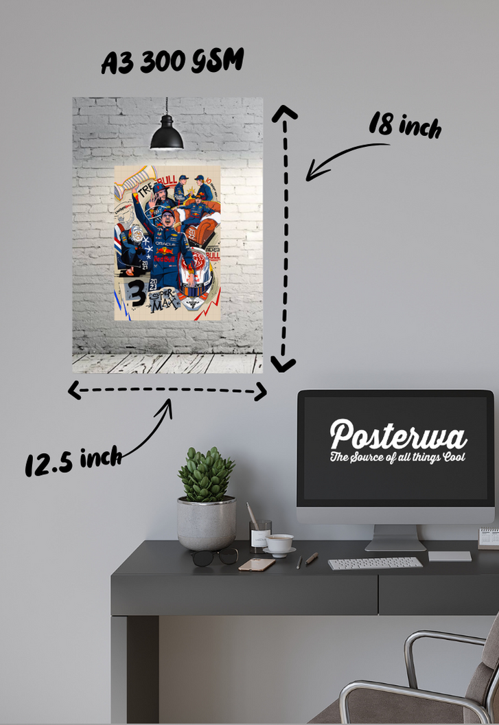 Max Verstappen THREE-TIME CHAMPIONNN Poster