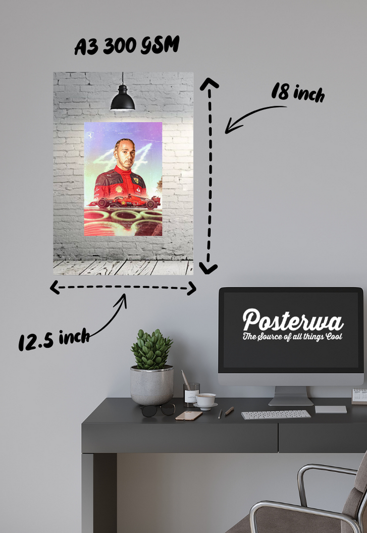Lewis Hamilton Scuderia Ferrari F1 Poster