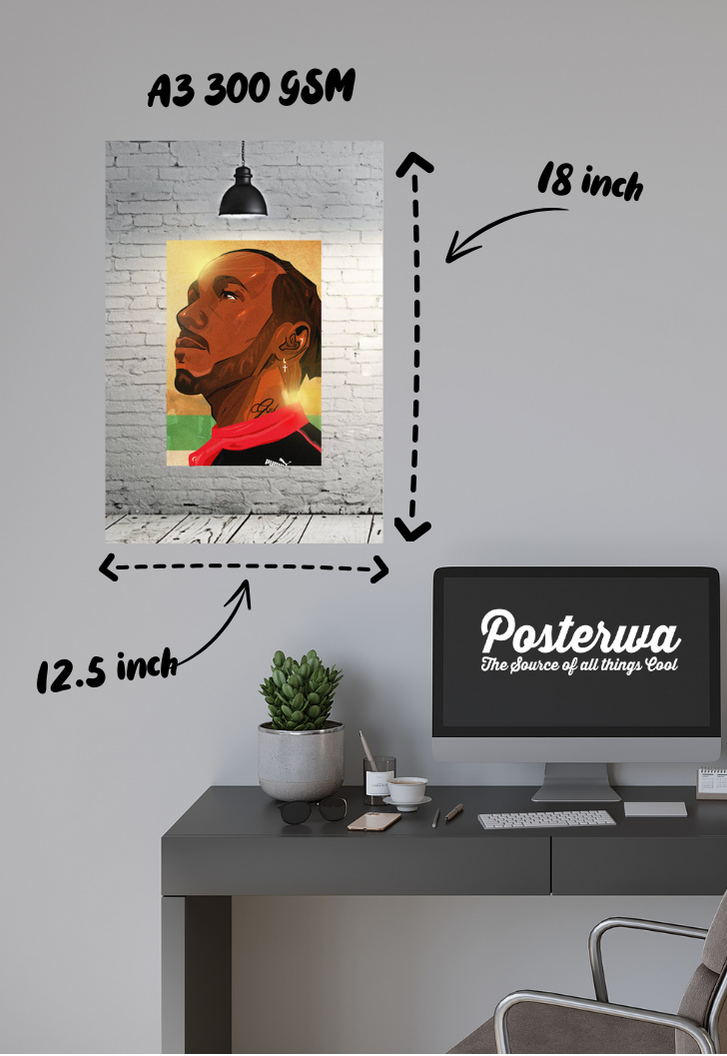 Lewis Hamilton a tribute to the racing Poster