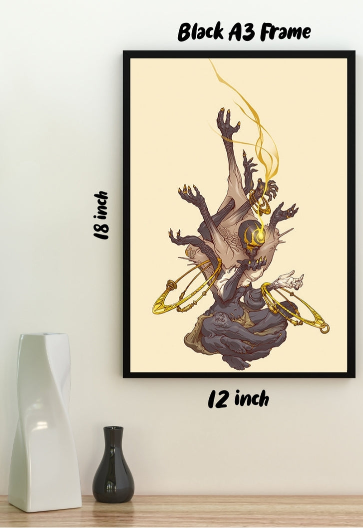 Meditating Skull Abstract Poster