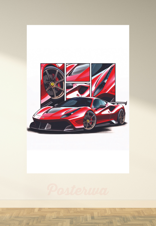 Ferrari The Roar of Precision Car Poster