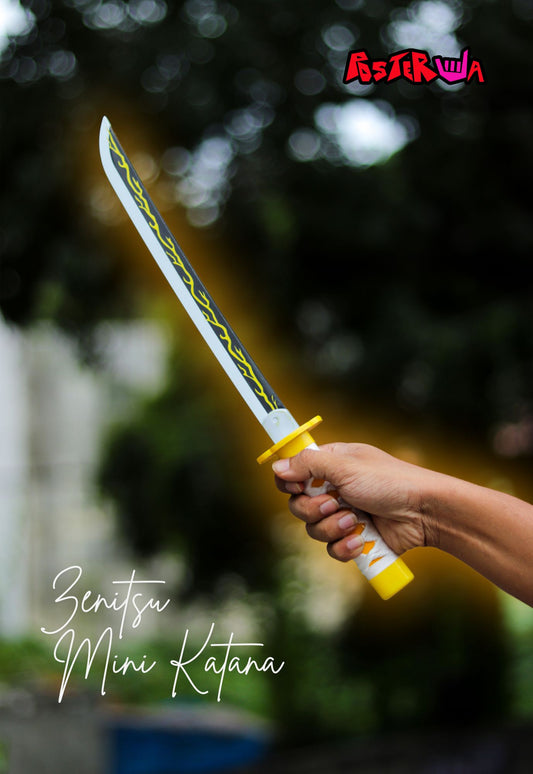 Zenitsu Agatsuma Nichirin Mini Katana – “Thunderflash” Kid-Safe Edition (16 in)