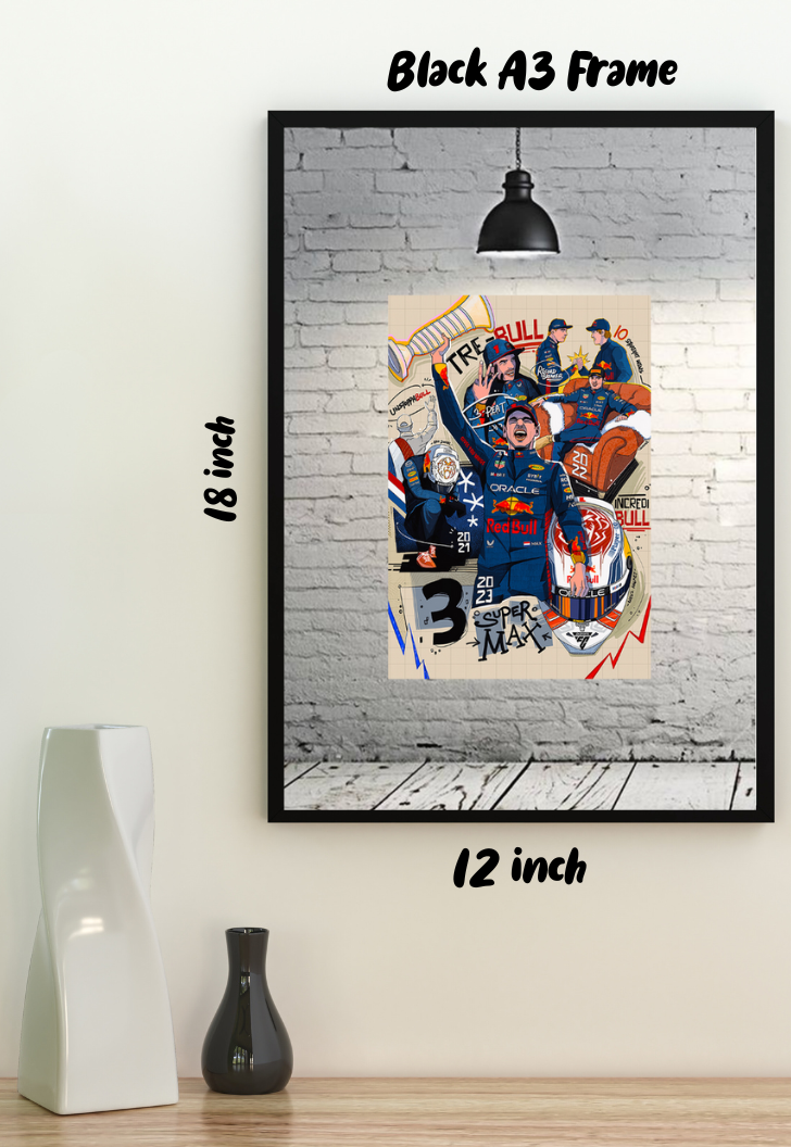 Max Verstappen THREE-TIME CHAMPIONNN Poster