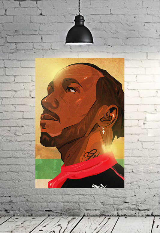 Lewis Hamilton a tribute to the racing Poster