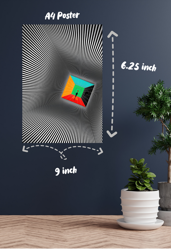 Illusion Square Turns Pyramid Poster