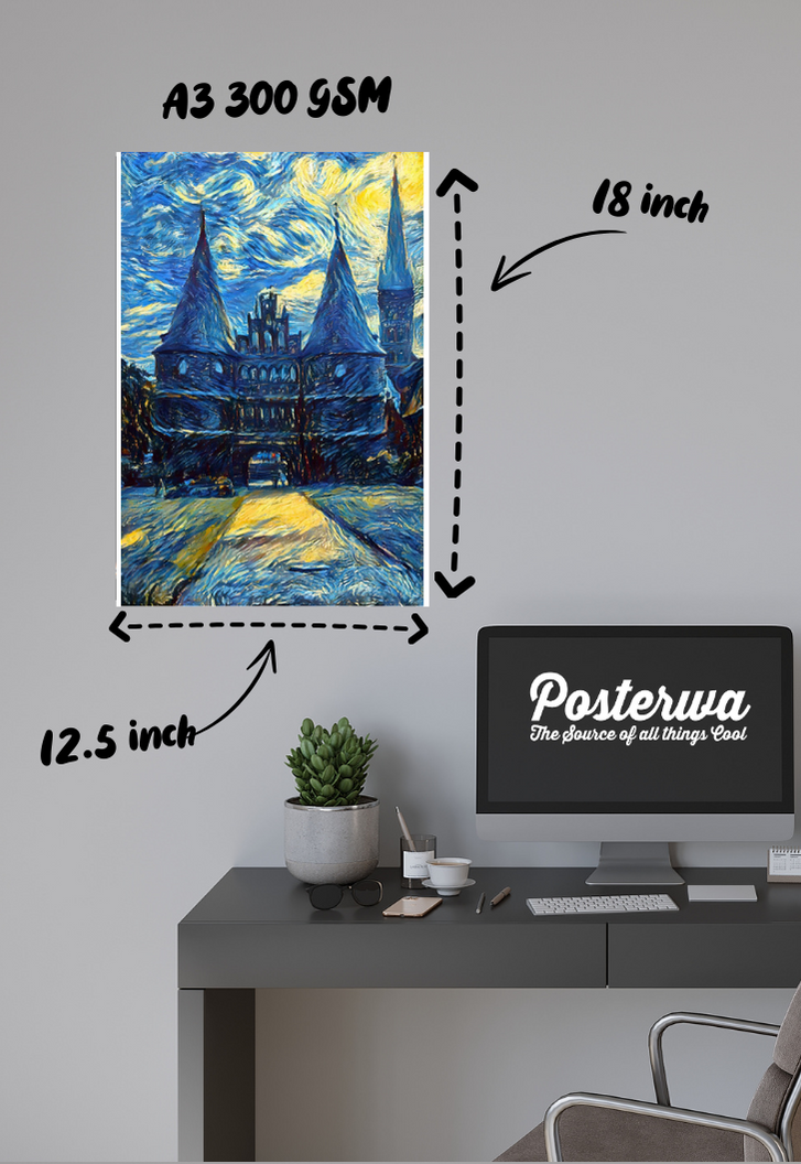 Castelo Estilo Van Gogh Poster