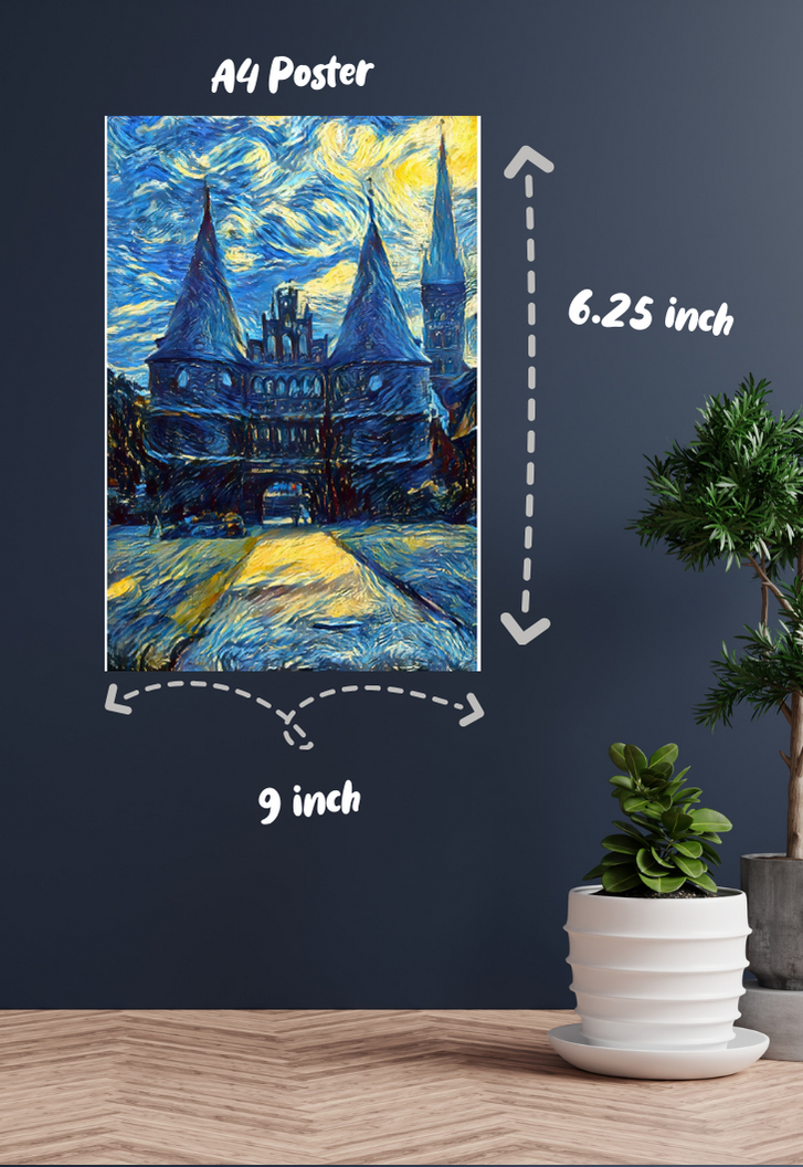Castelo Estilo Van Gogh Poster
