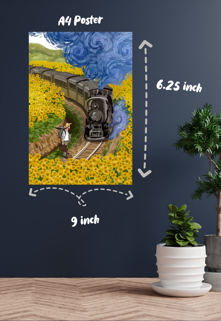 Sunflower Station Van Gogh Poster