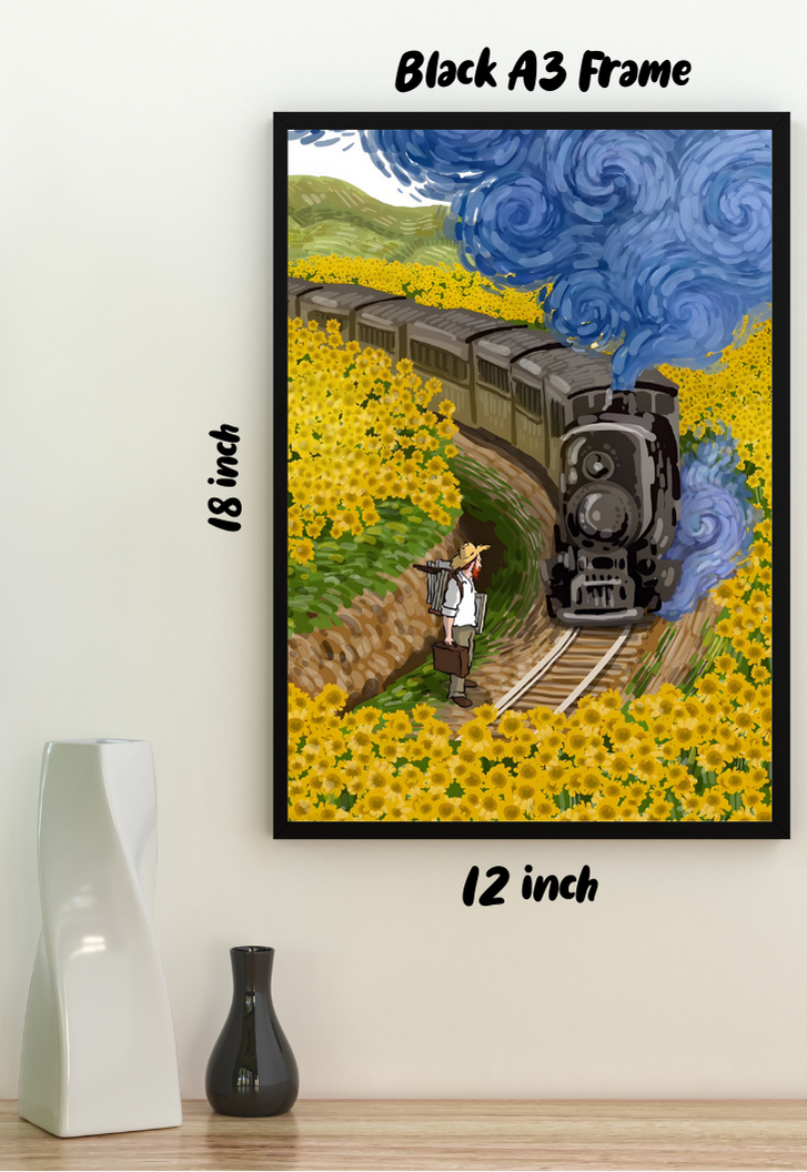 Sunflower Station Van Gogh Poster