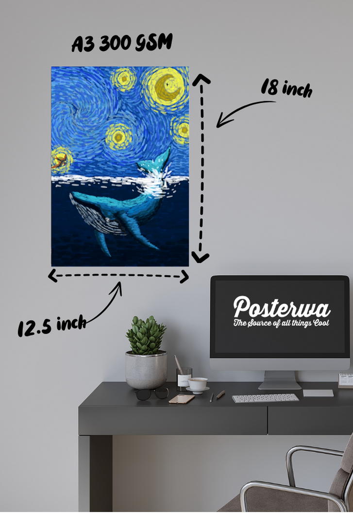 The Shark Van Gogh Poster