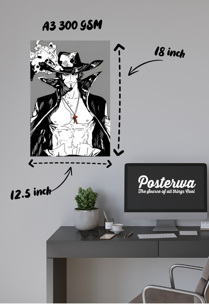 Mihawk black/white Poster