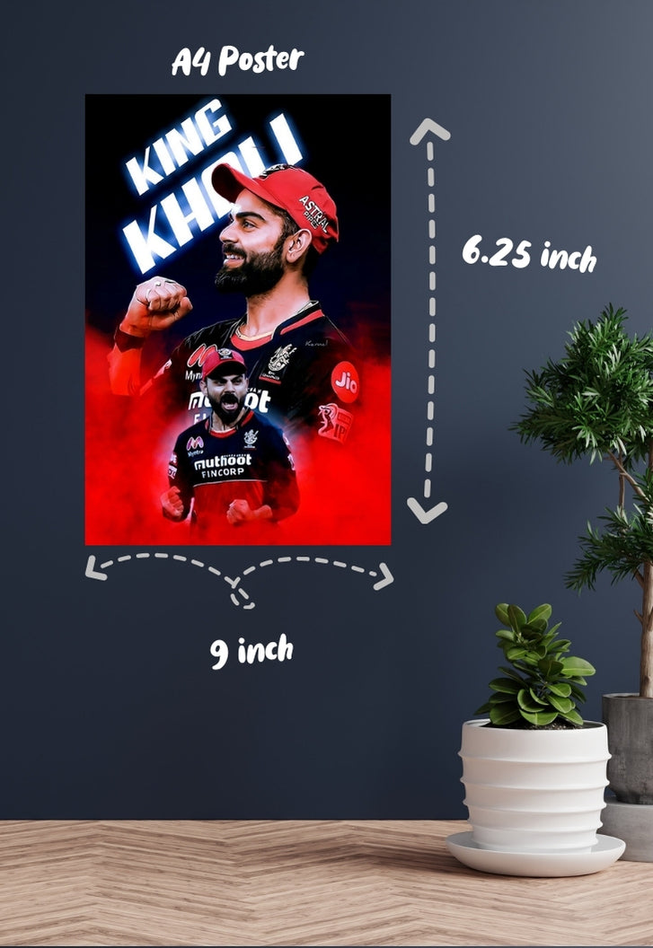 King Kohli Play Bold | RCB | Cricket Poster
