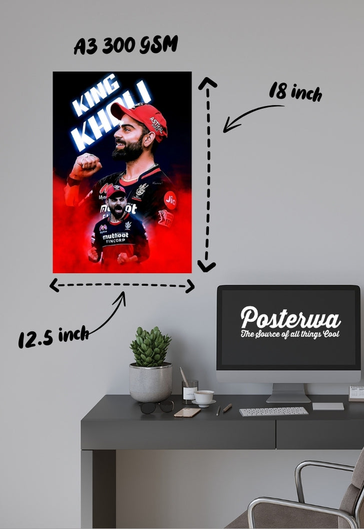 King Kohli Play Bold | RCB | Cricket Poster