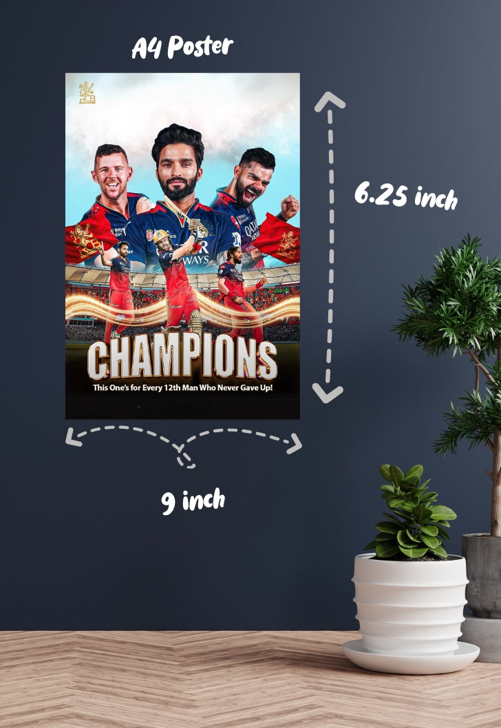 RCB We are the Champions. Who never give up!!