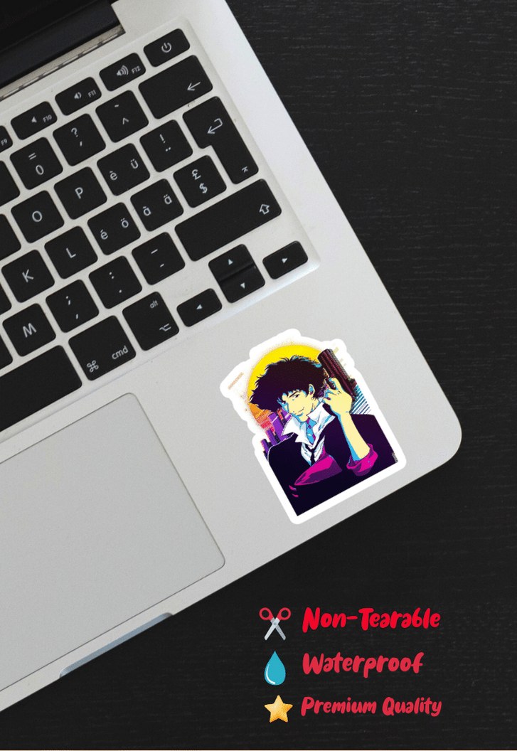 Spike Spiegel Iconic Cowboy Bebop Phone and Laptop Sticker