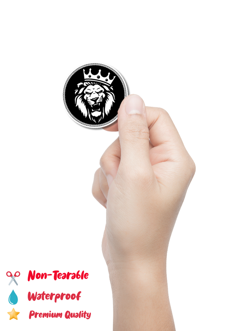 Black Lion With Crown Sticker