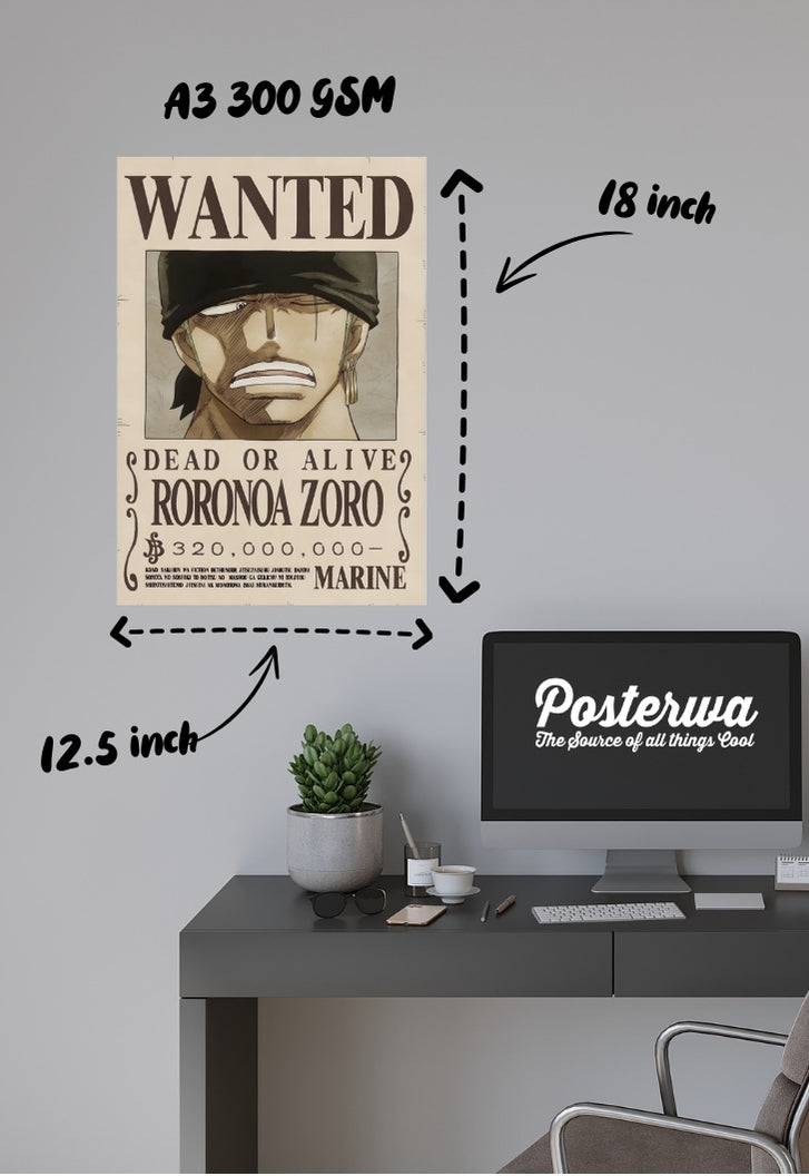 Roronoa Zoro One Piece | Wanted | Anime Poster