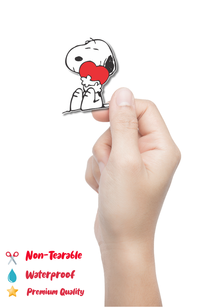 Snoopy Red And Black Heart Sticker