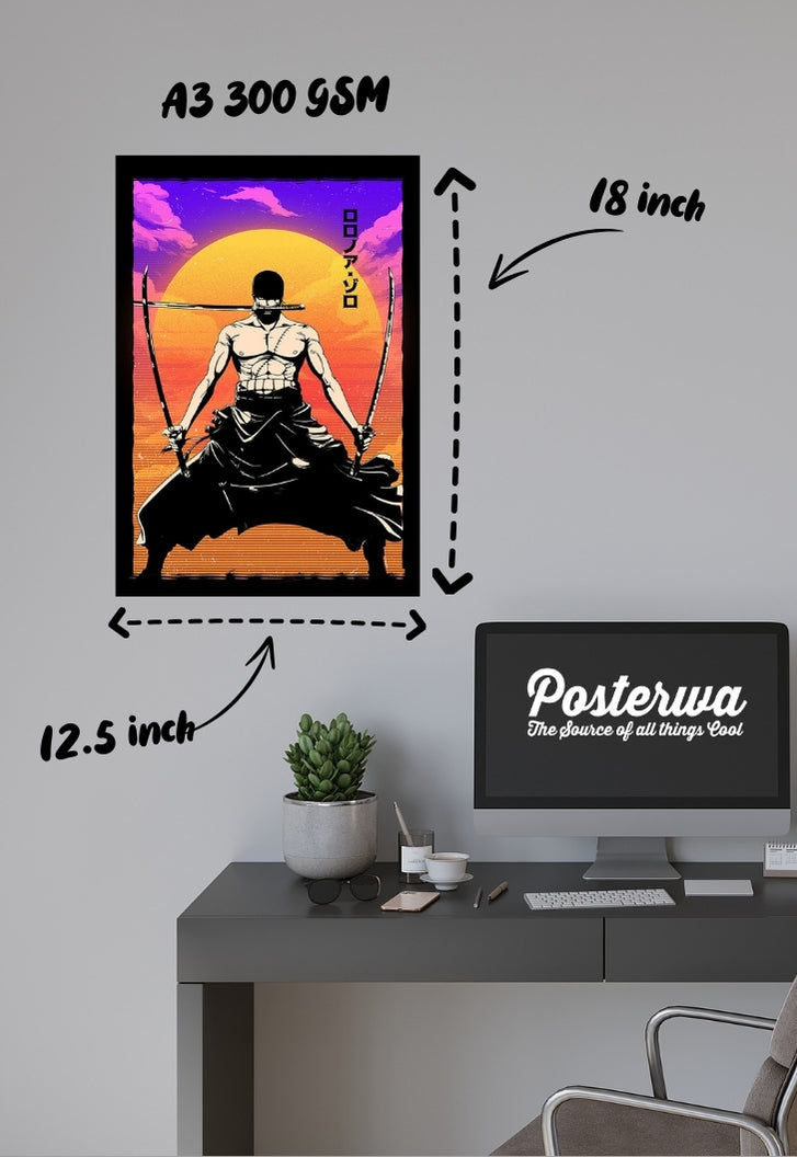 Rorona Zoro With 3 Swords Poster