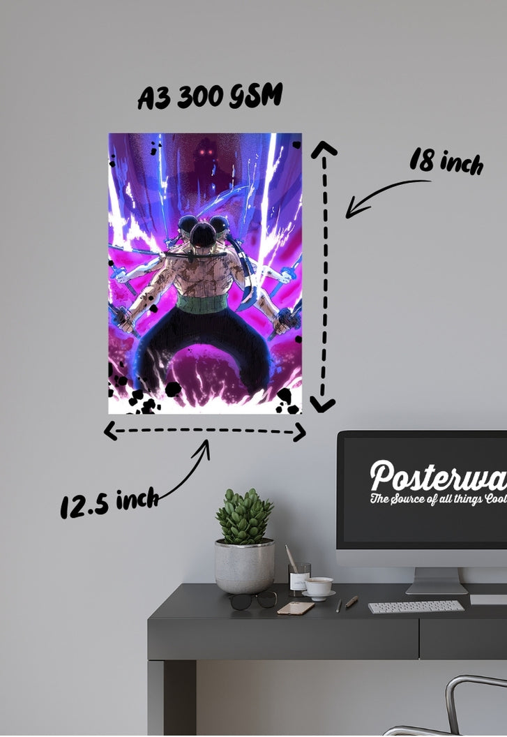 Zoro King Of Hell Poster