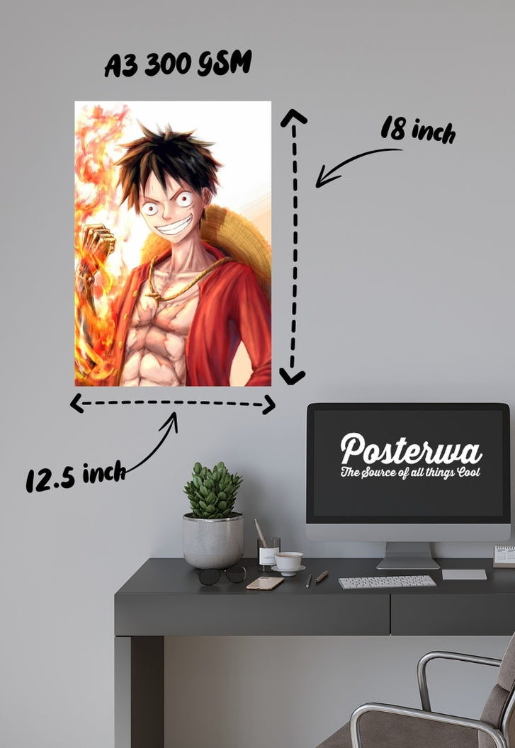 Luffy Fury One Piece Anime Poster