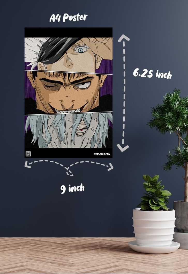 One Eyed Gojo Berserk Tomura Poster