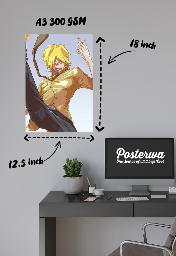 Vinsmoke Sanji Black Leg One Piece Poster