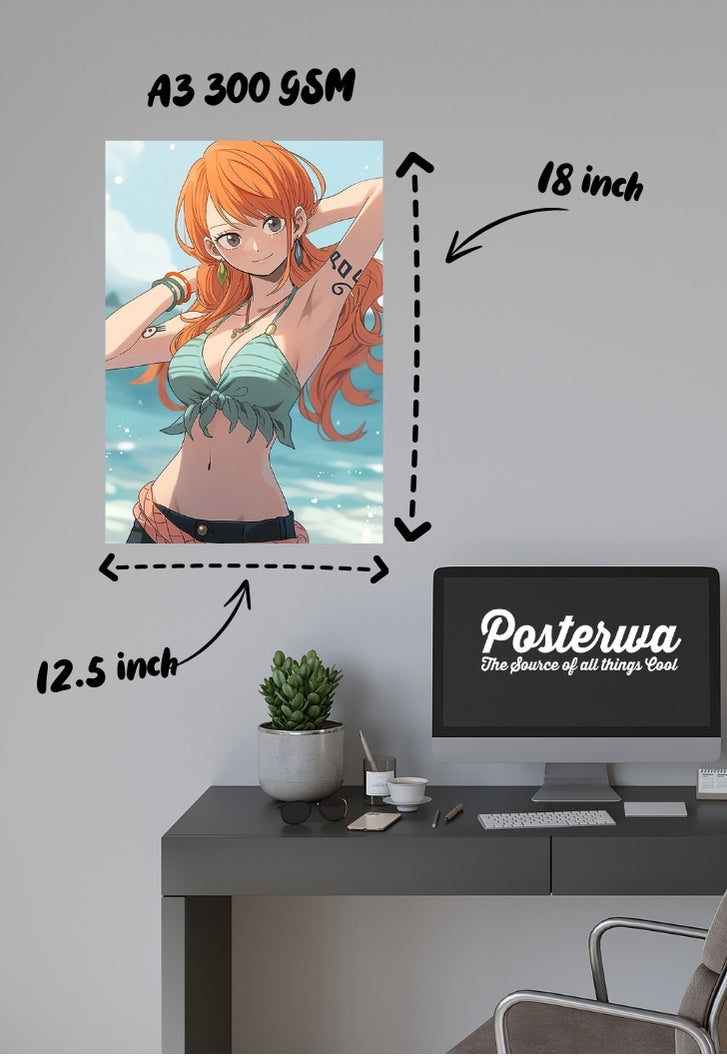 Nami Beach One Piece Poster