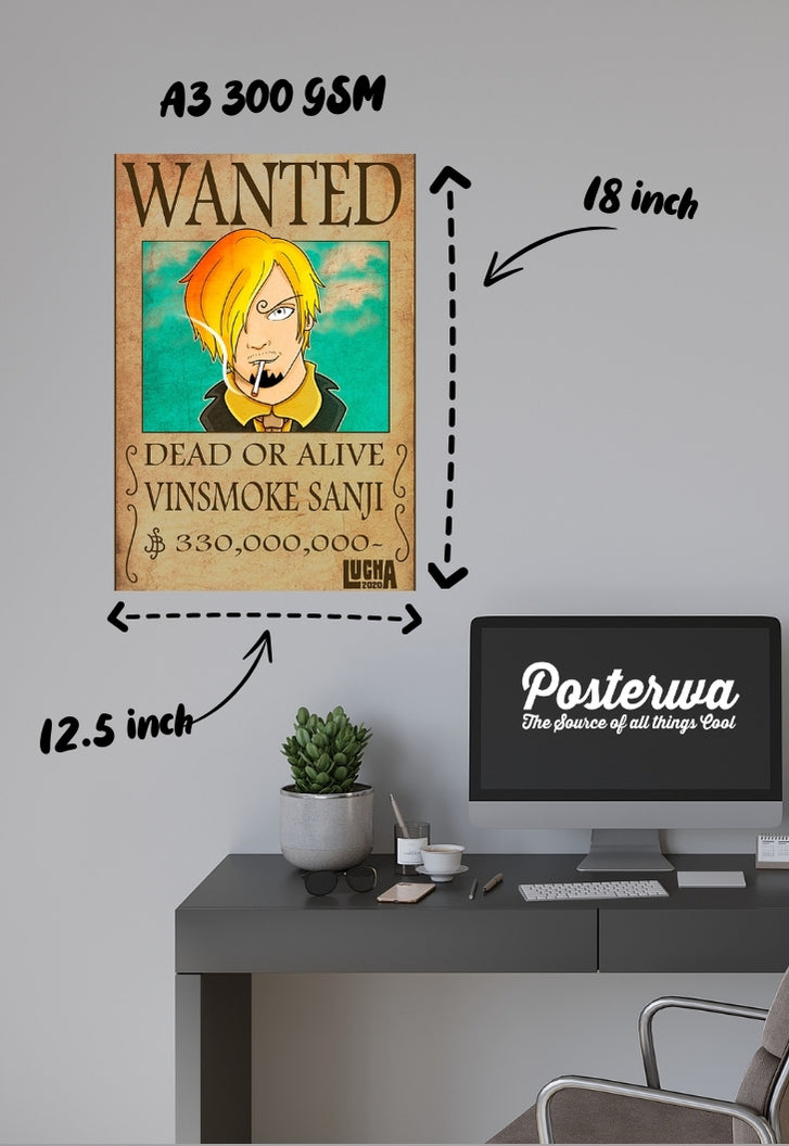 Vinsmoke Sanji Wanted Caricature Poster