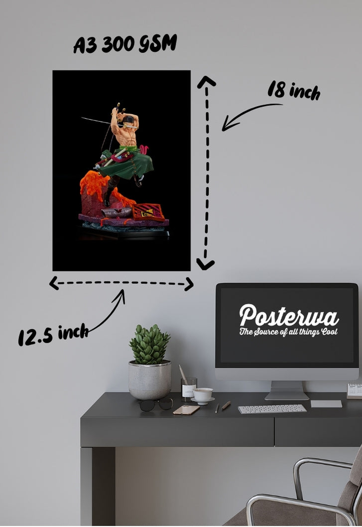 Zoro with Katanas Figurine Poster