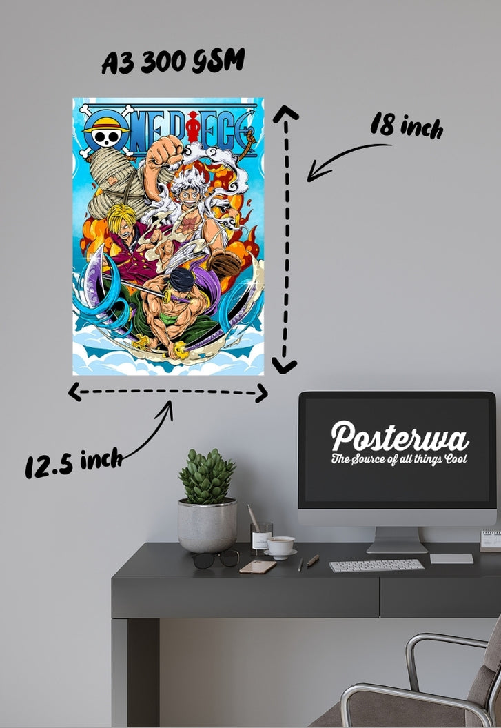 Monster Trio One Piece Luffy Crew Poster