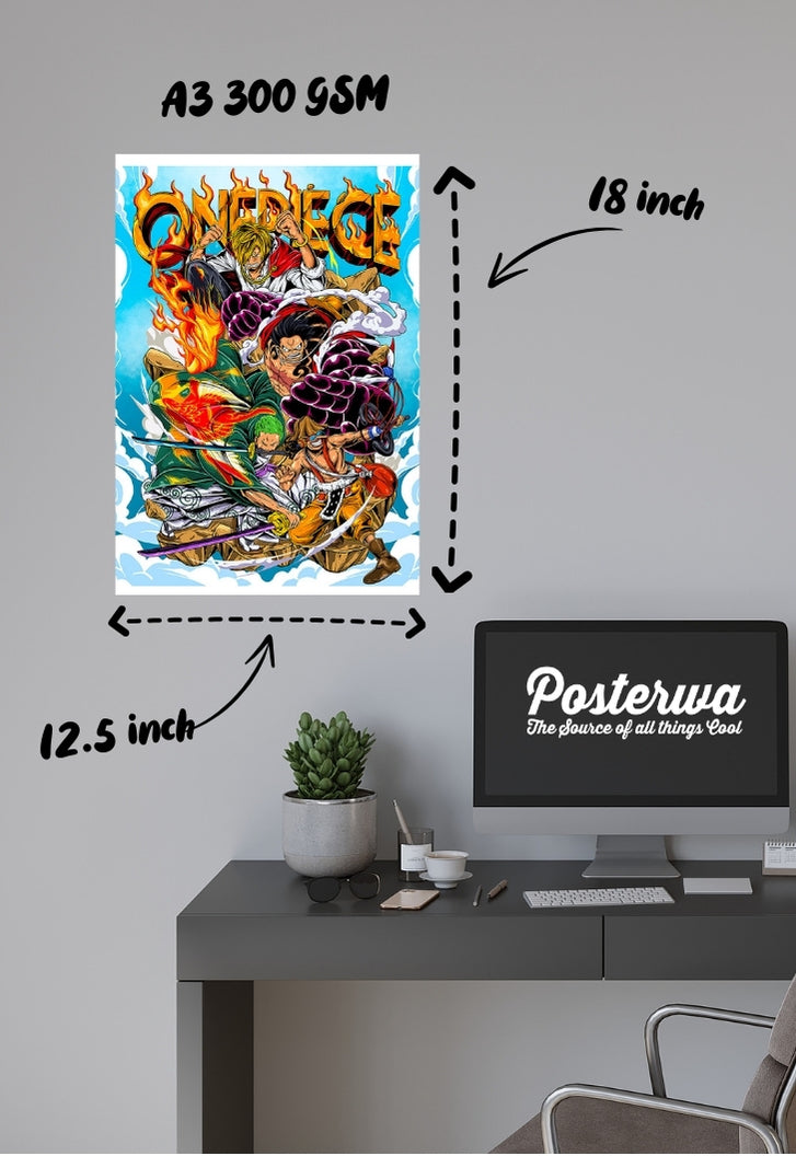 One Piece Crew Zoro Luffy Sanji Poster
