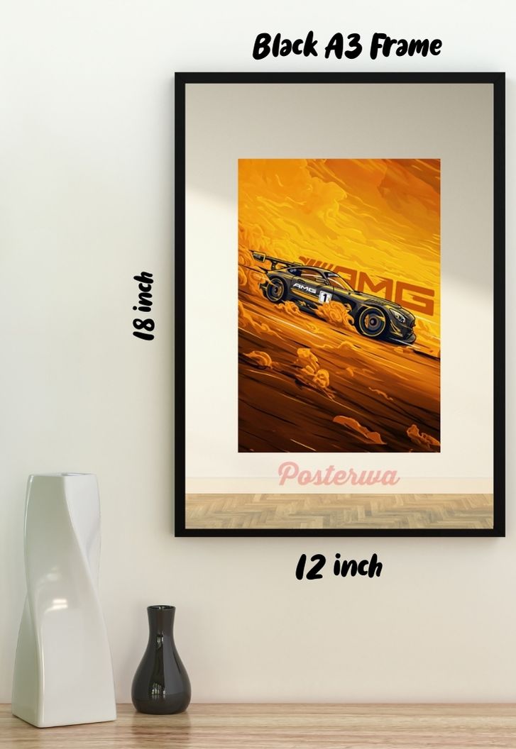 Animated BMW AMG Car Poster