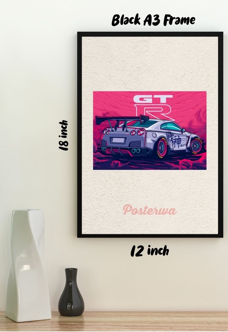 Nissan GTR Car Landscape Poster