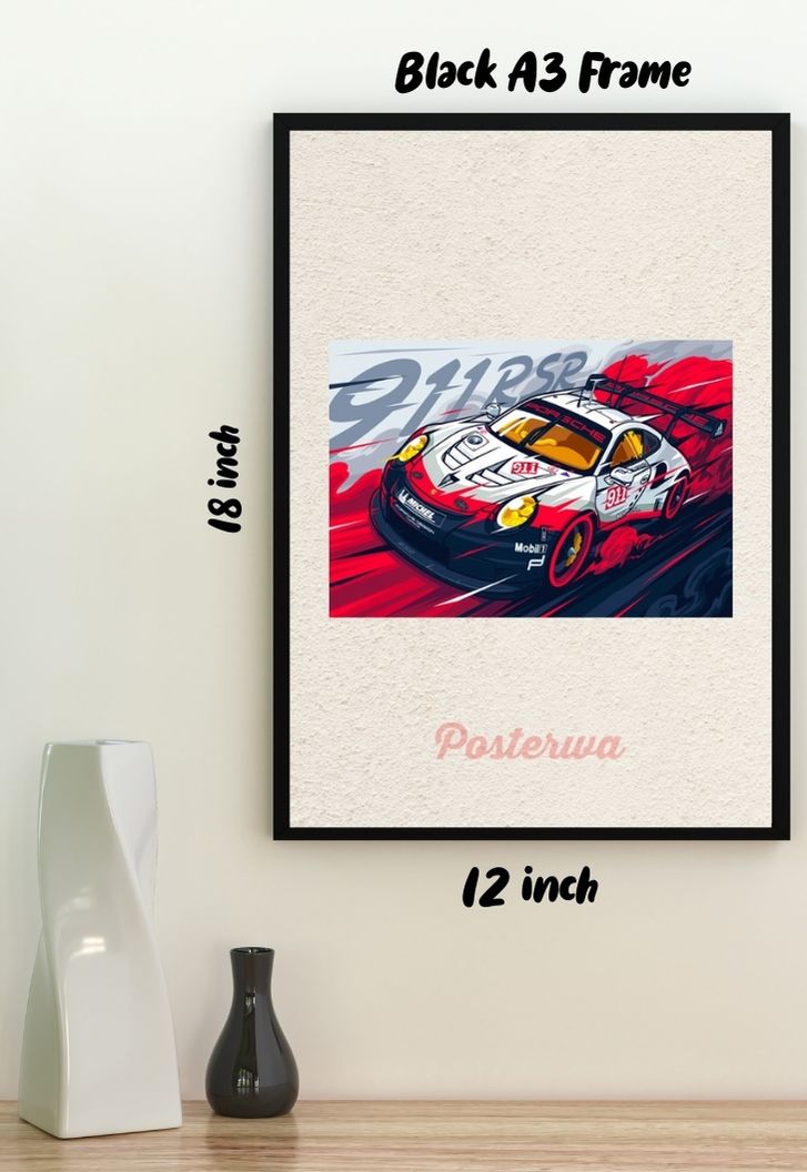 Porsche 911 RSR Car Poster