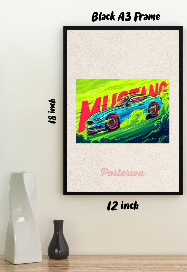 Street Style Ford Mustang GT Car Poster