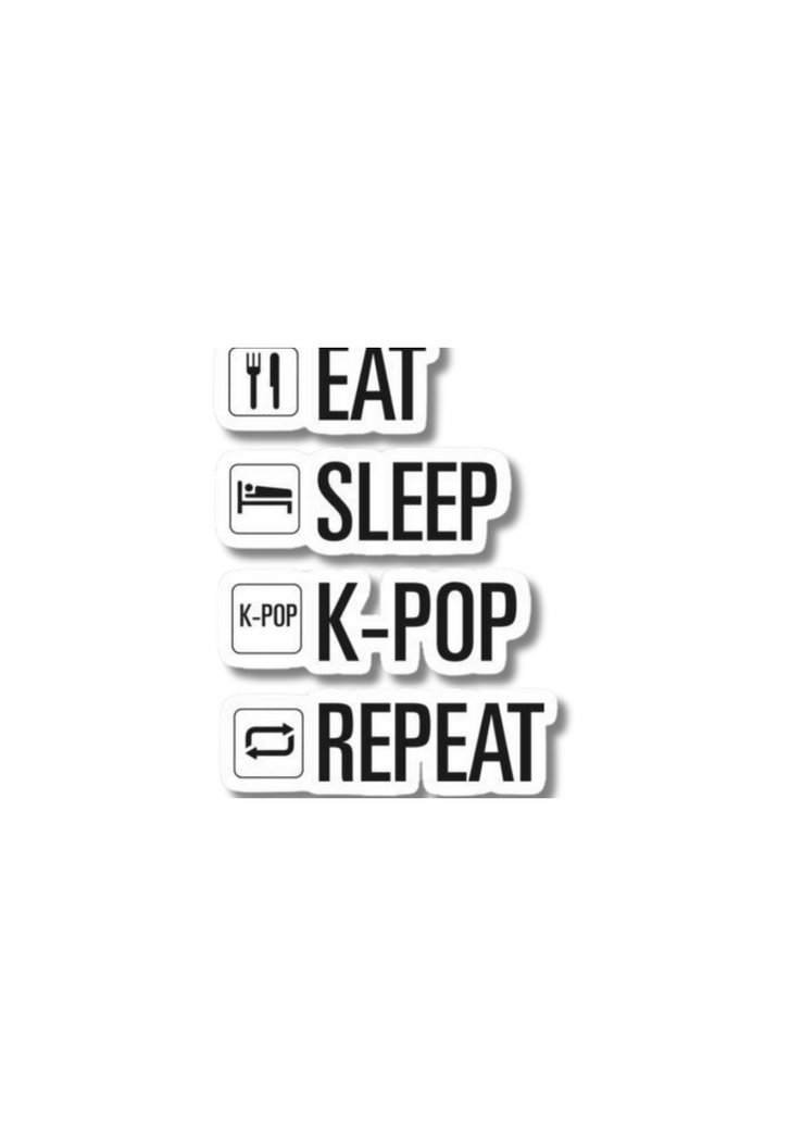 Eat Sleep K-POP Repeat Sticker