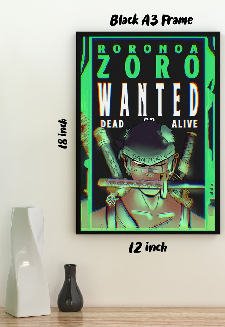Zoro Wanted Green Rage Poster